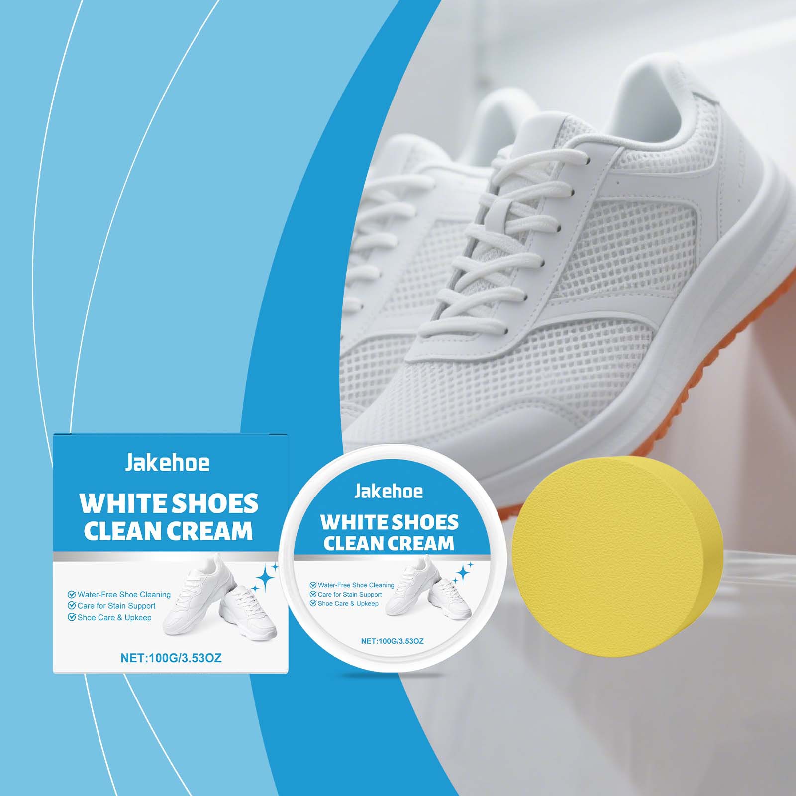 White Shoe Cleaner Cream Sneak - Sneaker Care Whitener recension och pris